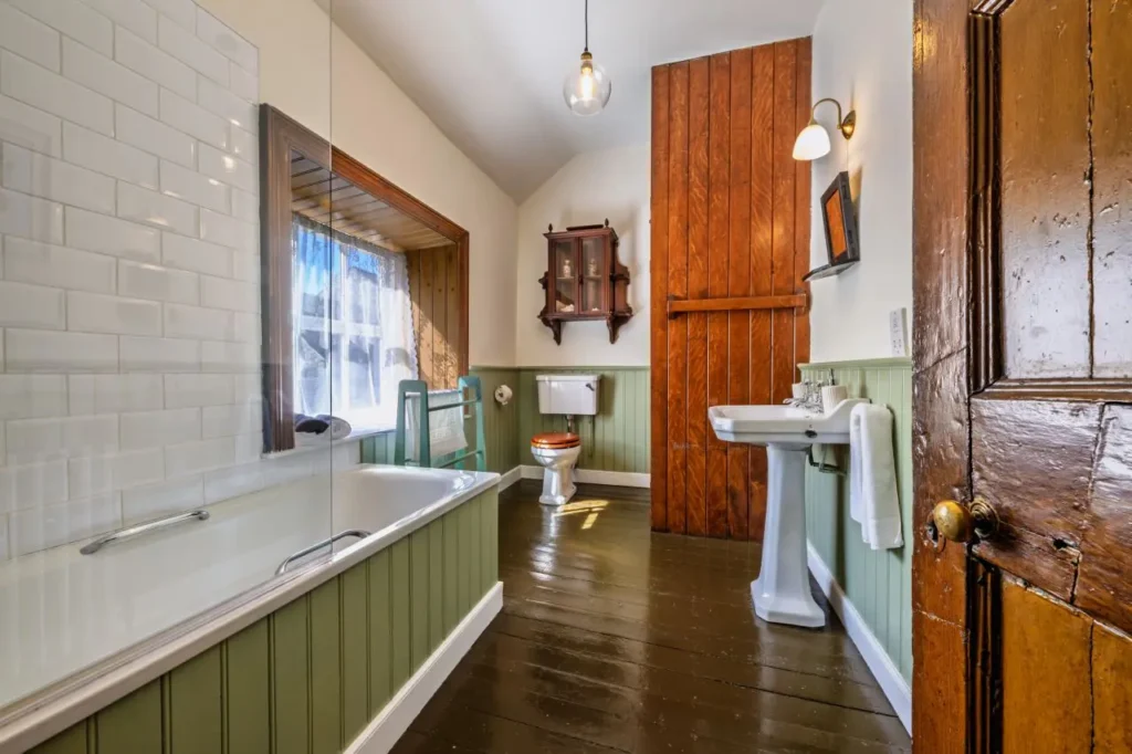Vintage bathroom with classic fixtures